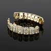 الماس grillz الأسنان رجل الهيب هوب مجوهرات الذهب الفضة سحر مصمم فاخر مثلج خارج الشوايات بلينغ مغني الراب اكسسوارات أزياء عيد الميلاد الحاضر