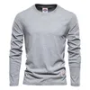100% coton T-shirt à manches longues pour hommes Solid Spring Casual Hommes T-shirts de haute qualité Tops masculins Vêtements classiques T-shirts pour hommes Y0809