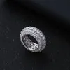 Hip Hop Iced Out Ring Micro Pave CZ Stone Tennis Ring Men Women Charm Jewelry Crystal Zirkon Diamond Gold Silver Compated257S4822862