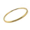 Bracciale rigido a cerchio singolo rotondo classico in acciaio inossidabile da 3 mm in oro classico Braccialetti con filo sottile chiuso stile semplice Braccialetti per donna