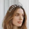 Lyx Rhinestone Headpiece Bröllop Bröllop Hår Tillbehör för Kvinnor Barock Crystal Star Crown Tiara Headband Party Smycken