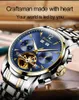 Mannen Tourbillon Mechanical Polshorloge Topmerk Luxe Automatisch Horloge Waterdicht Sapphire Origineel Skeleton Horloges Gouden Klok