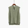 Twist pullover sweater vest women autumn loose net red V-neck waistcoat wool knitted 210915
