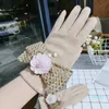 Fünf Finger Handschuhe Koreanische Touchscreen Wolle Schleife Warme Gestrickte Frauen Frühling Winter Khaki Dicke Fäustlinge