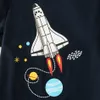 Aankomst Lente en Zomer 3-Piece Kids Boy Spaceship Sweatshirt T-shirtbroek Set 210528