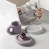 Tazze Tazza con manico grasso in stile nordico Instagram Set di tazze da caffè carino Piatto in ceramica da ufficio