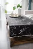 Now coffee table cloth dining tablecloth cotton linen TV cabinet cover cloth multi-purpose cover pocket design tassel