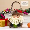 28.5 * 23cm Juldekorationer godisväska Santa Claus Elk Doll tyg Tygväska Ornaments dekorationer