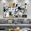 Banksy Graffiti Collage Art Pop Holvas Живопись Плакаты и отпечатки Cuadros Wall Art для гостиной домашнего декора