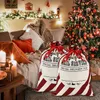 Christmas Santa Sack Large Christmas Canvas Gift Bag com cordão reutilizável Melhor presente para armazenamento de pacote de Natal por mar