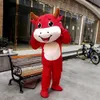 Performance Animal Cow Red Mascot Costumes Halloween Fancy Party Robe Cartoon Characon Carnival Noël Pâques Advertis Advertising Birthday Party Costume Tenue