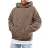 Männer Jungen Winter Verdicken Plüsch Langarm Sweatshirt Pullover Kordelzug Hoodie Tops mit Tasche Flauschigen Känguru Outwear S-3XL X0710