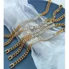 Bracelets de charme 18 K Acier inoxydable CZ Crystal Bracelets de haute qualité Gold Couleur Bijoux élégant bracelet de chaîne en métal pour femme cadeau