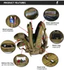Zaino d'assalto tattico militare impermeabile 30L per l'arrampicata in campeggio Caccia Zaino militare Sport all'aria aperta Escursionismo Zaino 3P Q0721