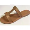 Kvinnor strand flip flop läder sandaler platt med mjuk botten nonslip gummi utomhus mode vilda college vind tofflor y200423