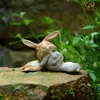 Collezione Everyday Bunny Conigli miniature in resina giardino fatato Ornamento artigianale bonsai decorazioni per la casa regalo del giorno di Pasqua 211108