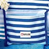 Borsa da spiaggia in tela personalizzata grande estiva di lusso creativa con strisce con cerniera, borsa da spiaggia da donna