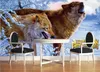 Personalizado 3d stereoscópico foto papel de parede pintura sala de estar sofá tv animal fundo mural papel de parede