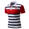 Fredd Marshall Men Polo Shirt Högkvalitativ Märke Summer Casual Striped Bomull Mäns Polo Solid Man Tröja Män Camisa FM024B 210527