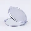 DIY Make Up Mirror Iron 2 Face Sublimation Blank Plated Aluminum Sheet Girl Gift Cosmetic Compact Mirrors Portable Decoration W0019