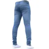 Men's Jeans 2022 Sale Man Casual Elastic Pencil Denim Pants Button Closure Solid Straight Slim Fit Jean