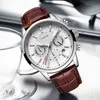 Watches Mens Lige Top Brand Luxury Casual Leather Quartz Men's Watch Business Clock Man Sport Waterproof Date Chronograph 21237U