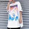 Гондидские футболки Streetwear Graffiti Антивоенная печать с коротким рукавом футболки Hip Hop Harajuku Tees мода повседневные хлопковые свободные вершины C0315