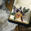 2021 creative fashion jewelry handmade net flower butterfly vintage dress brooch pin for women