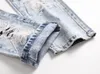 High Street Fashion Man Jeans Use vestido de pano rasgado, pintura a mão pintada de tinta de jeans do buraco de jeans naom22