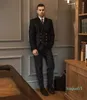 Herenpakken Blazers Mode Zwart Mannen Blazer 2 Stuk Bruidegom Tuxedos voor Bruiloft Formele Prom Pak (jas + Broek) Chic Streetwear Double Brea