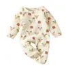 Jumpsuits FOCUSNORM 0-12M Christmas Baby Girls Boys Autumn Rompers Xmas Deer Printed Long Sleeve Button