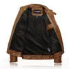 Klassiska motorcykelläderjackor män Jaqueta de Couro Masculina Bomber Läderjacka Inverno Couro Mens Stand Collar Outwear