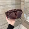 Moda Messenger Handbags Weave Macio Couro Nuvem Bolsas Mulheres Embreagem Bolinhos de Bolas de Bolas Mini Corrente Crossbody Bolsa Bolsa de Ombro Bag Carteiras