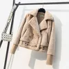 Coat Parkas WomenFaux Mink Rabbit Female Bomber Jacket Basic Jackets Harajuku Fur Teddy Sheepskin Womens Winter Suede Leather 211220