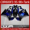 Nadwozie dla Honda + Tank 600FS CBR600F3 600CC 1995-1998 Body 64No.242 CBR 600 CBR600 F3 FS CC 600F3 95 96 97 98 Czarny Blue CBR600FS CBR-600 1995 1996 1997 1998 Owalnia