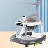 Trotteurs multifonctions avec roue Robot pliable trotteur Base large avec musique légère pour 6-18 mois