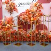 60cm/100cm Tall)Wedding Centerpieces Gold-Plated Cuboid Flower Stand Home Decoration Backdrop Shiny Metal Iron Rectangle Frame senyu549