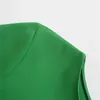 Za printemps froncé vert robe femmes manches longues bouffantes Vintage drapé robes de soirée femme Chic dos Zip ajusté Midi Vestidos 210602