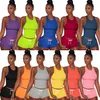 NOWOŚĆ XS-3XL Summer Women Joga Outfits Dwuczęściowy zestaw dróg plus wielkości stały kolorowy kamizelka prądu odzieży sportowej+motocyklowe szorty jogger garnitur 4539