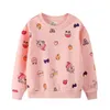 Jumping Meters Autumn Spring Girls Unicorn Print Cotton Sweatshirts for Kids Long Sleeve Top Shirts 210529