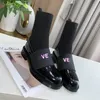 Women Heel Snow Boots Leather ankle boot chunky heel Martin shoes Print Leather Platform Desert Lace-up Boot colors with box