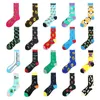 Men Big Size Funny Socks Avocado Donuts Cherry Banana Geometric Money Happy Design Sokken Skateboard Crew Calcetines Divertidos X0710