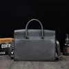 Мужские бизнес-туристические портфель кожаные сумки ручной работы сумки для ноутбука Портфон с поперечным дизайном плеча для защиты компьютера и ноутбука