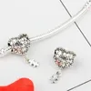 Puzzle cuore lega fascino perline grande buco moda donna gioielli stile europeo per Pandora braccialetto fai da te collana PANZA007-2