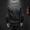 Men's Jackets Jacket Men 2021 Spring And Autumn High Quality Boys Solid Color Embossed Lapel Slim Long Sleeve Denim