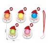 Weihnachtsmuster Schlüsselbund Fingerblase Musik Push Blase Zappel Sensory Spielzeug Cartoon Panda Frosch Tiergriff Dekompression Spielzeug