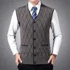 Mode Märke Tröjor Män Pullovers Vest Ärmlös Slim Fit Jumpers Knitwear Höst Koreansk stil Casual Clothing Male 211008