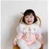 Koreansk stil baby flicka kanin broderi romer född söt bomull jumpsuit Korea spädbarn höst rompers kläder 210615