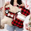 Christmas Stocking Tarba prezent Santa Claus Party Supplies Snowman Skarpety Cukierki Torby Natal Xmas Drzewo Prezenty Wy1384