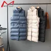 Women Winter Vest Coat Stand Collar Women Long Vest Warm Women Tops Vest Chaleco Mujer Gilet Casaco Feminino 210817